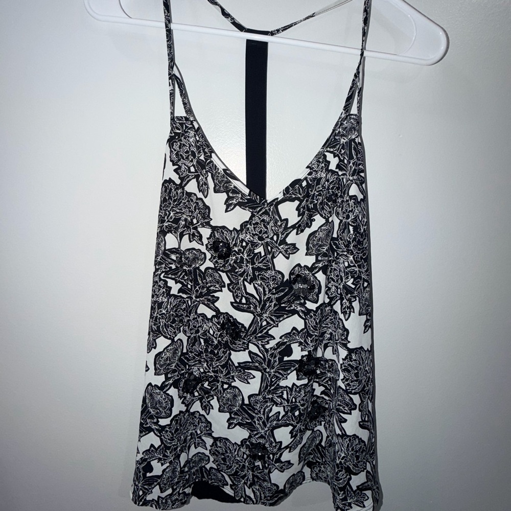 Express Black and White Floral Camisole